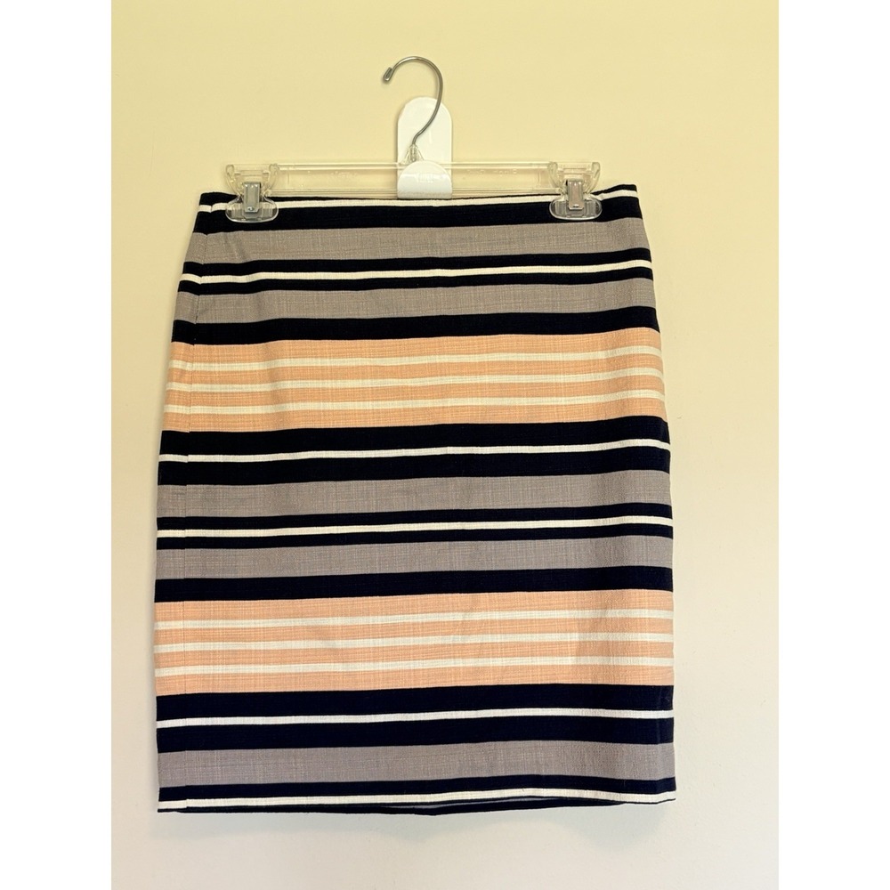 Ann Taylor Petite Textured Striped Lined Pencil Skirt Career Realtor Work 2P NEW